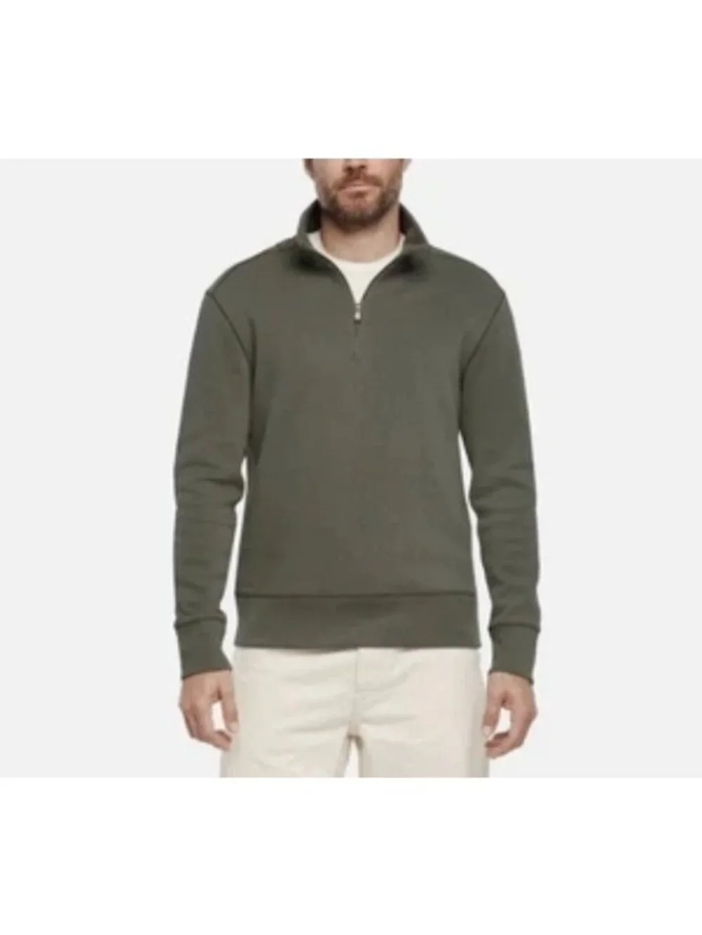 Banana Republic Men's S Green Half-Zip Pullover Sweatshirt Cotton Blend e1772
